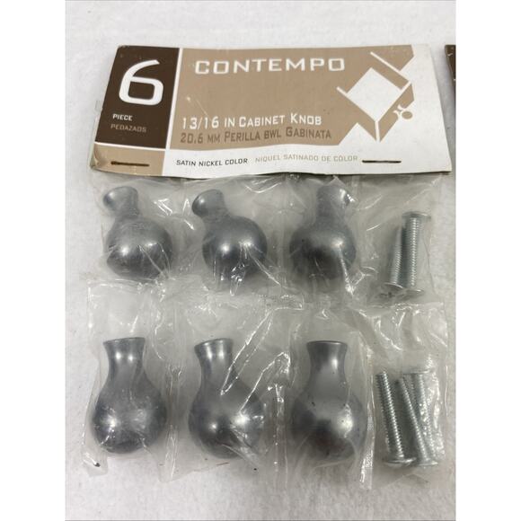 Lot of 12 Contempo Satin Nickel Cabinet Drawer Pulls Knobs Handles 13/16 " New - Picture 2 of 5